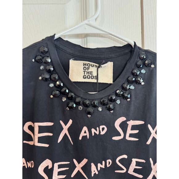 NEW Rare House of the Gods Rolling Stones Embellished Rocker Shirt - Picture 7 of 8